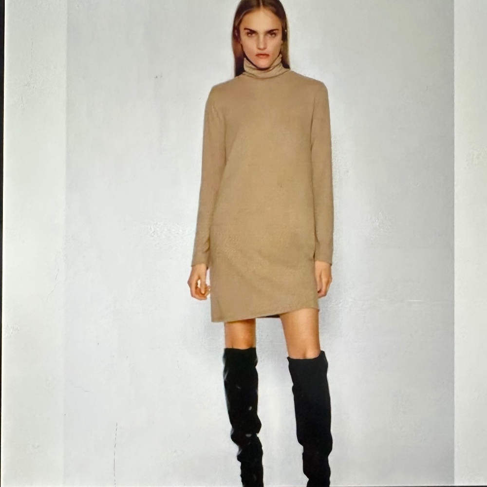 ZARA KNIT TURTLENECK DRESS. NWT. L